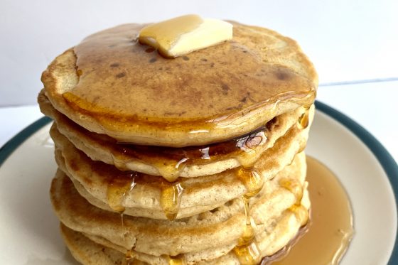 pancake stack with syrup