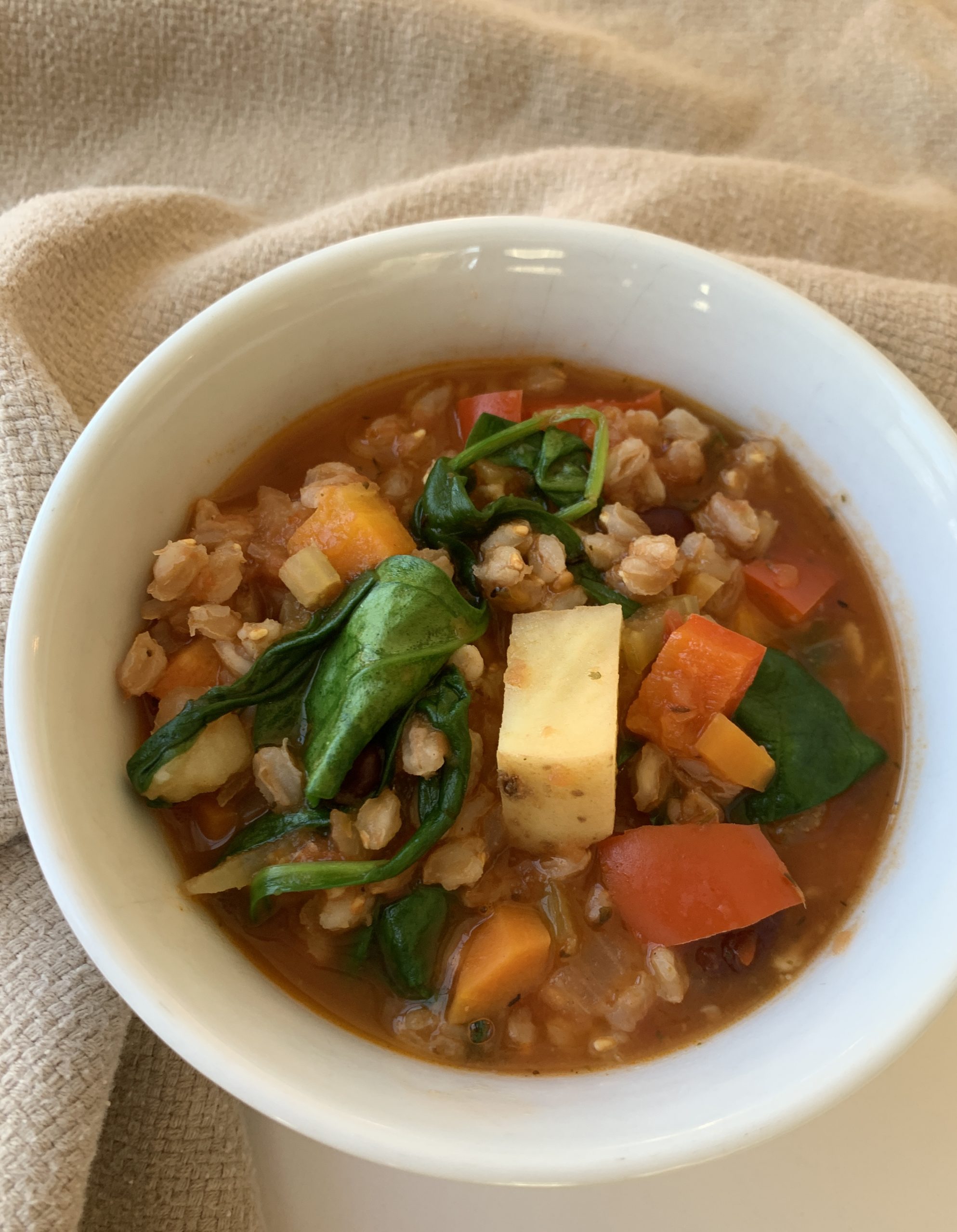 farro soup bowl